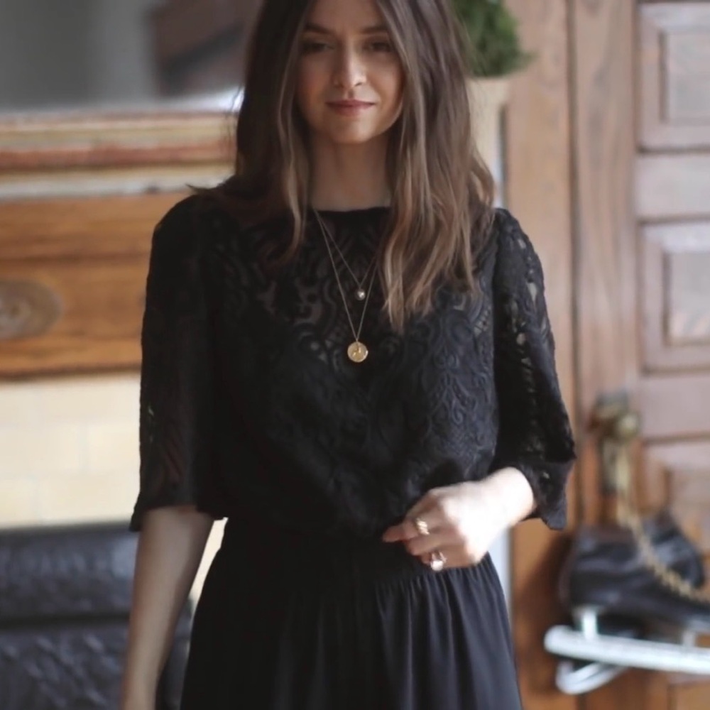 Sezane Gabrielle blouse black FR 34, US 2. NWOT beautiful details!! - Picture 5 of 10